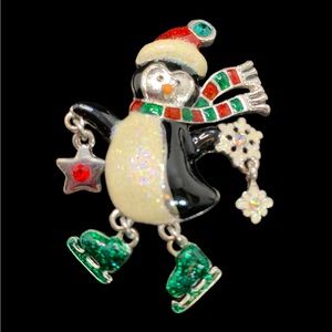 Napier Skating Penguin Brooch